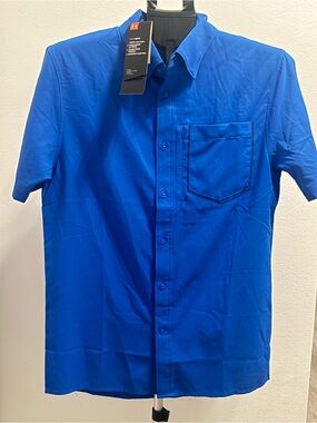 Under Armour Men’s Royal Blue Short-Sleeve Button-Down Shirt